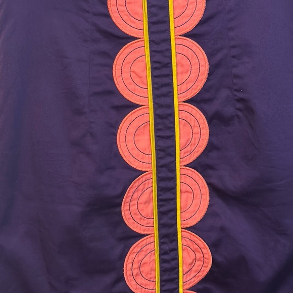 Boden Retro Purple / Orange Scoop Neck Knee-Length Shift Dress- Size 2P - Picture 3 of 6